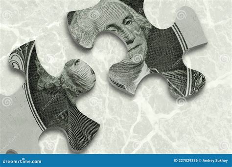 Puzzl one dollar US, money stock illustration. Illustration of money - 227829336