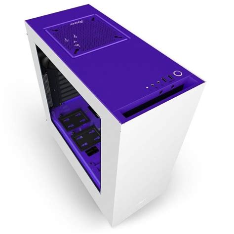 NZXT S340 White/Purple Mid Tower Gaming PC Case 2 x USB 3.0 | Computers/Tablets & Networking ...