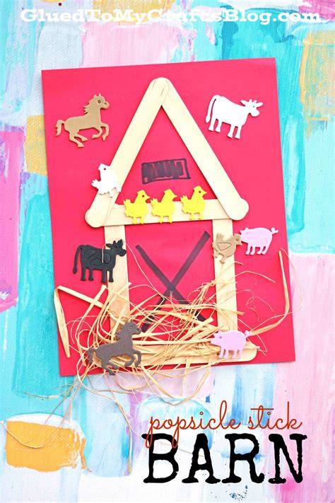 Popsicle Stick Barn Old MacDonald Craft | Farm theme preschool, Farm ...