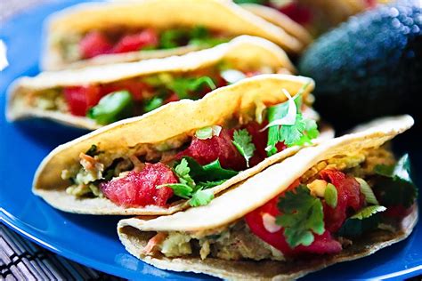 Cilantro Avocado Chickpea Salad Tacos