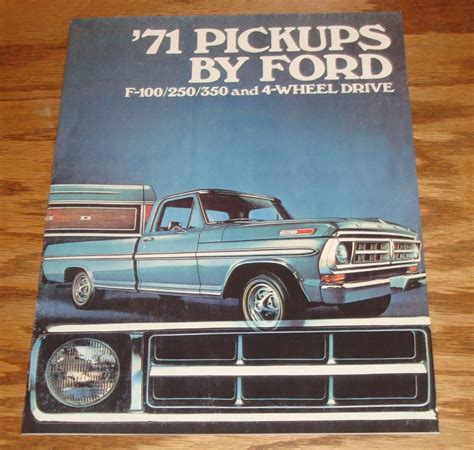 Original 1971 Ford Pickup Truck Sales Brochure 71 F-100 F-250 F-350 ...