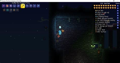 Water Bolt on highest shelf(282') of a Dungeon. : Terraria