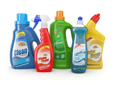 Plastic Detergent Bottles. Cleaning Products. Stock Illustration ...