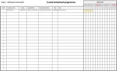 LOOK AHEAD SCHEDULES | 2,3&4 Weeks + FREE Templates ...