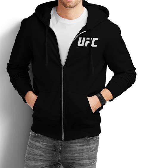 Ufc Black Zipper Hoodie - Swag Shirts