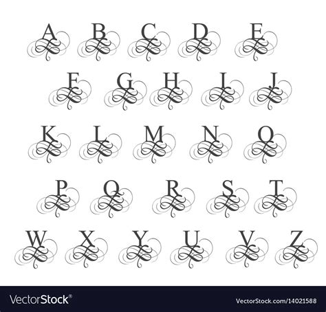 Art calligraphy alphabet Royalty Free Vector Image