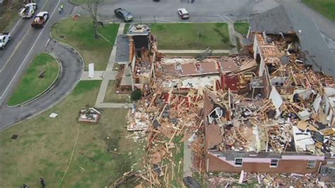 Newly released surveillance video shows tornado touching down on Jacksonville State campus | WTVC