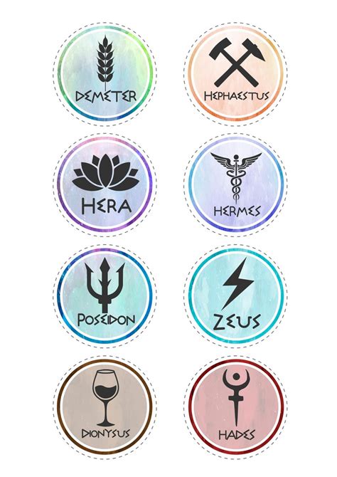 Greek Gods symbols stickers/Percy Jackson inspired stickers/13 | Etsy