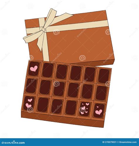 Isolated Sketch of a Chocolate Box Vector Stock Vector - Illustration of hand, graphic: 270079031