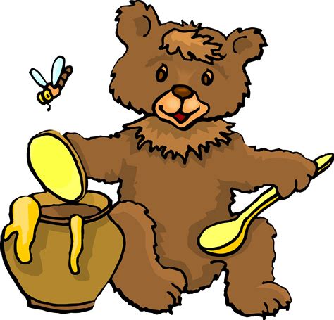 bear eating honey clipart - Clip Art Library