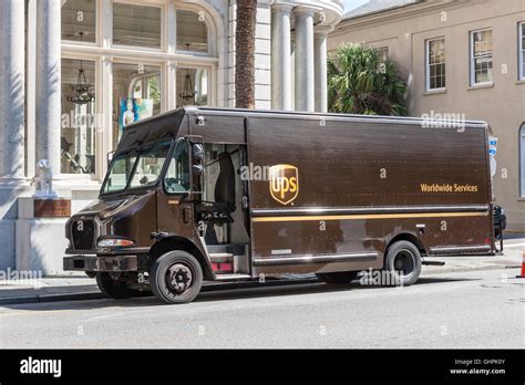 A UPS truck makes a local delivery in Charleston, South Carolina Stock Photo - Alamy