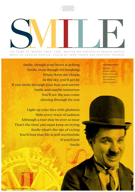 Charlie Chaplin smile Lyrics, A3 Art Poster Print, HAPPY Unframed - Etsy