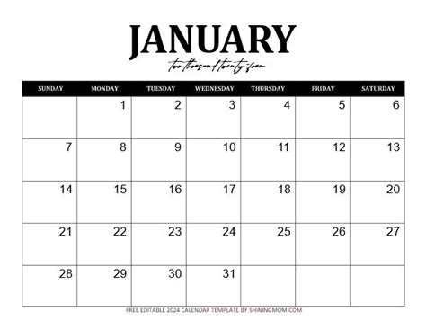 Fully Editable 2024 Calendar Template in Word – Free Download! | Word ...