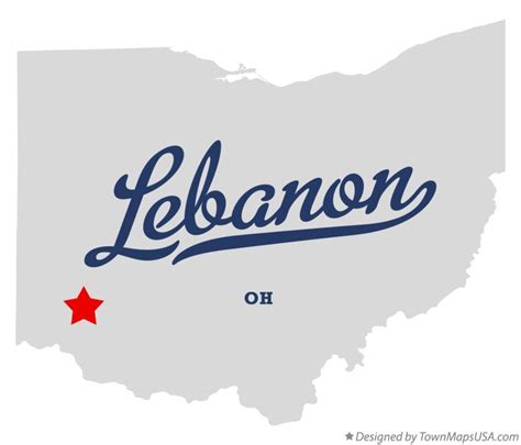 Map of Lebanon, Warren County, OH, Ohio