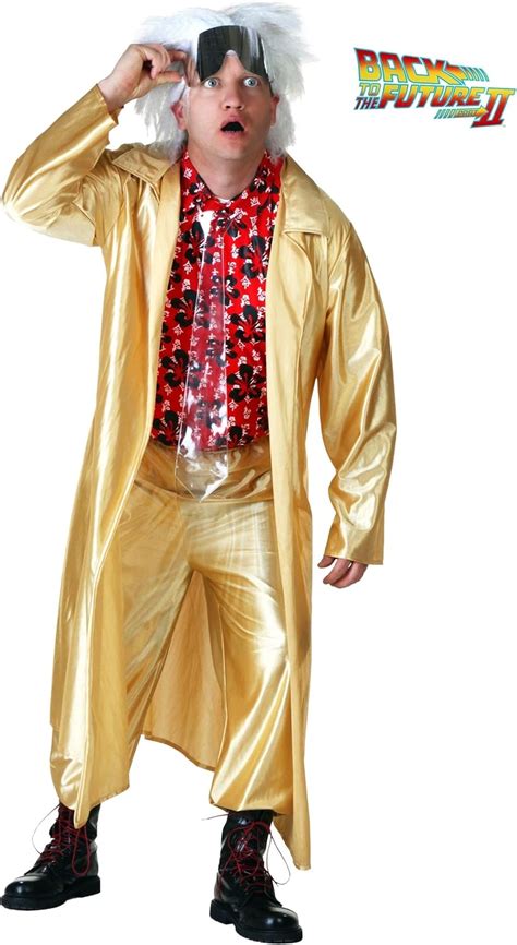 Back to The Future II Adult Emmett Brown Costume Men's Future Doc Brown Costume Large : Amazon ...