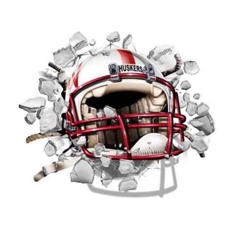 Amazon.com: Nebraska Huskers Wallcrasher Wall Decal - Smash Helmet 3 ...