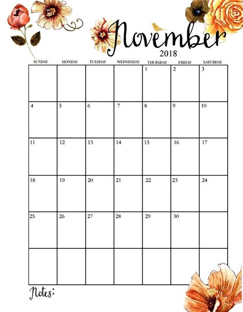 November Calendar Blank Printable - novemberjullla