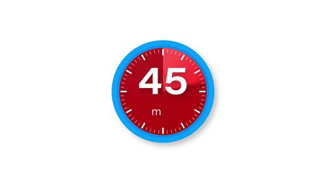 The 45 minutes timer. Stopwatch icon in flat style. Motion graphics ...