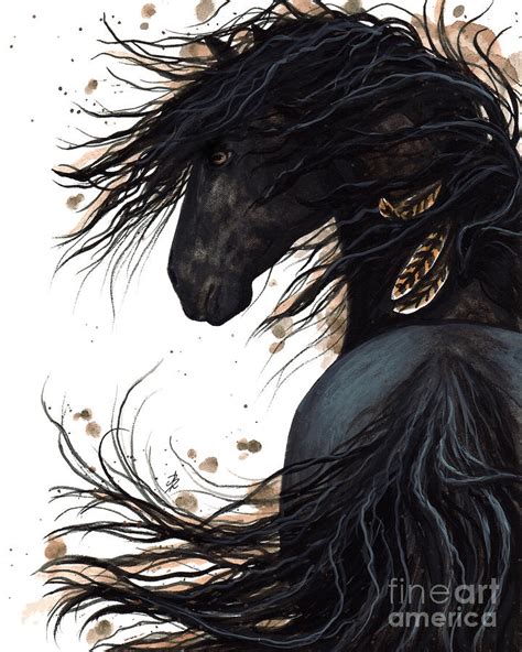 Friesian Horse Painting at PaintingValley.com | Explore collection of ...