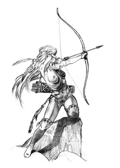 Female Archer Drawing | Free download on ClipArtMag