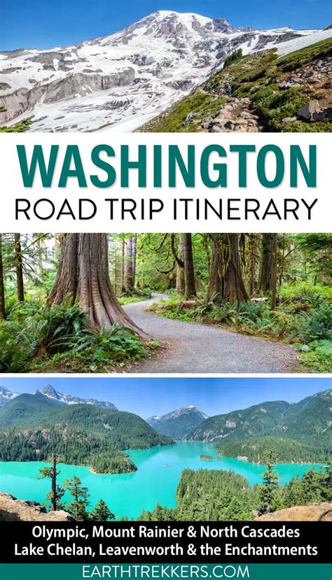 On this Washington state road trip itinerary, visit three national parks and several more ...