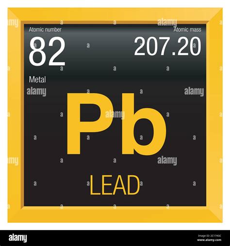 Lead symbol. Element number 82 of the Periodic Table of the Elements ...