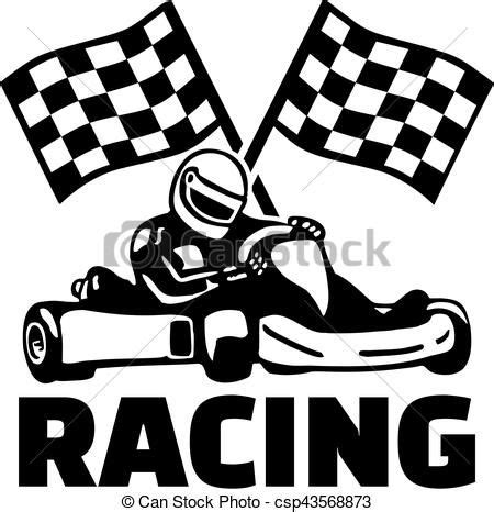 Goal flags and kart racing Vector - stock illustration, royalty free illustrations, stock clip ...