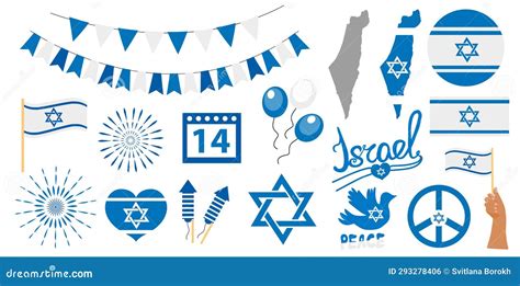 Israel Flag, Symbol, Badges Set .Pray for Israel War Collection Flat Style Stock Illustration ...