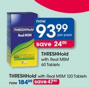 Special THRESHOLD With Real MSM-60 Tablets Per Pack — www.guzzle.co.za