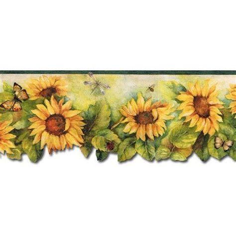 Sunflowers Wallpaper Border BG71361DC by Norwall Wallcoverings | Sunflower wallpaper, Wallpaper ...