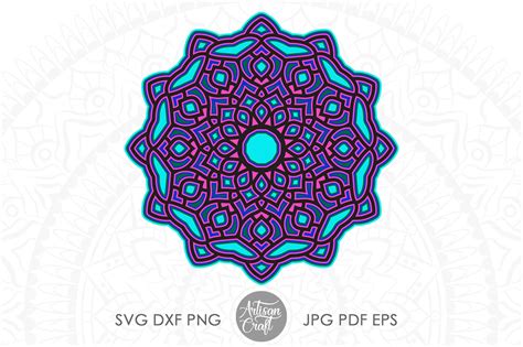 3D layered mandala SVG, layered design (726035) | Cut Files | Design Bundles