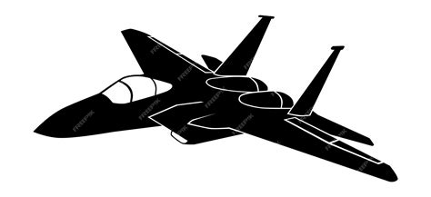 Premium Vector | Jet fighter silhoutte f15 eagle front top view