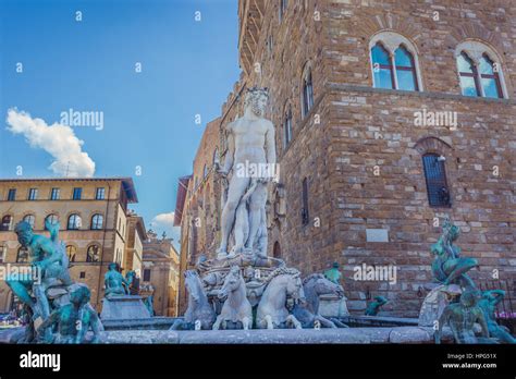 Fountain of Neptune in Florence city, Italy Stock Photo - Alamy