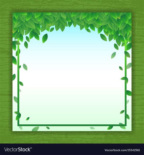 Nature background banner with green leaf frame Vector Image