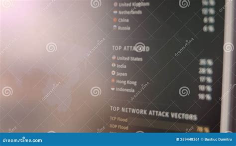 Top Network Attack Statistics. World Map with Different Targets for Cyber Attack. Hacking and ...