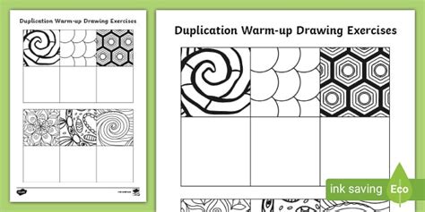 FREE! - Duplication Warm-Up Drawing Exercises | Art Warm-Up Sketches