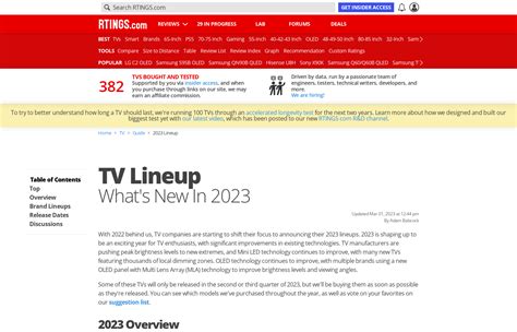 TV Lineup: What's New In 2023 - RTINGS.com