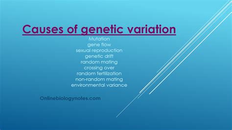 Genetic variation as a cause of evolution - Online Biology Notes