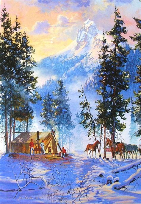 leanin tree cowboy boot christmas | Leanin' Tree Robert L Walton Horse Mountain Cowboy Camp ...