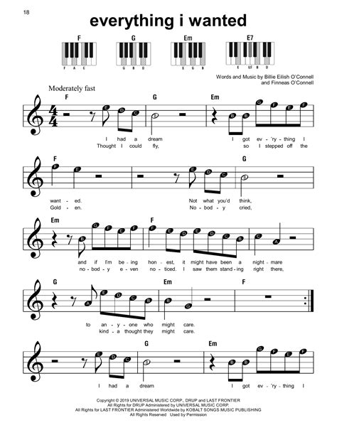 Everything I Wanted Sheet Music Billie Eilish Really Easy Guitar | lupon.gov.ph