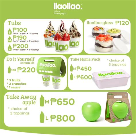 Llaollao Menu & Updated Prices in Philippines 2023