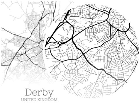 Derby Map INSTANT DOWNLOAD Derby United Kingdom City Map | Etsy