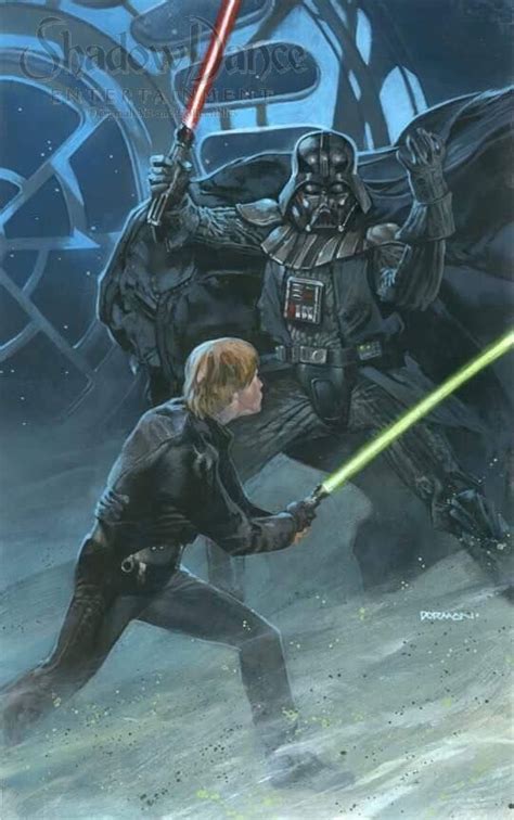 Star Wars - Luke vs Darth Vader from Return of the Jedi - commission painting by Dave Dorman ...