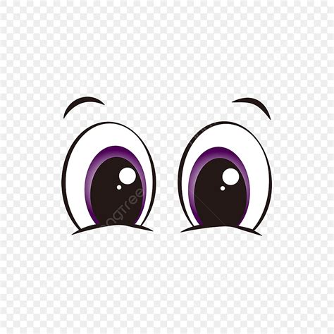 Animal Eye Clipart Transparent Background, Purple Cartoon Anime Vector Oval Big Eyes Eyes ...