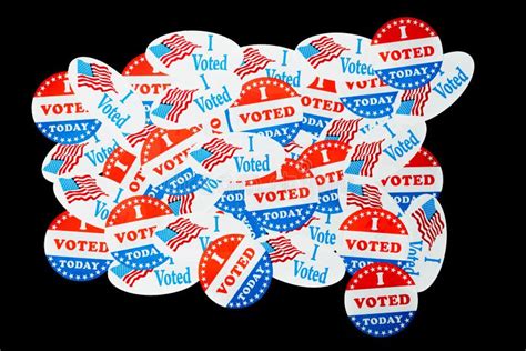 Background Created from Many Election Voting Stickers or Badges Stock Image - Image of badge ...