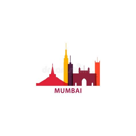 Mumbai City Skyline Vector Logo Icon Stock Vector - Illustration of ...