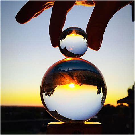 Lens Ball Photography Glass Ball Sunset Refraction | Crystal photography, Bubbles photography ...