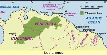 Venezuela Llanos Map