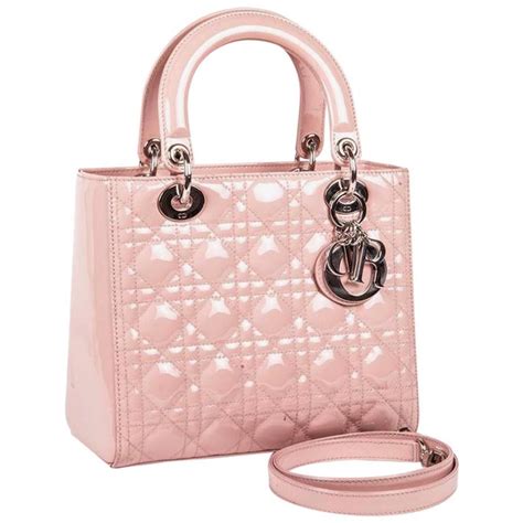 DIOR Lady Dior Bag in Pink Varnished Quilted Leather For Sale at 1stDibs | dior pink bag, pink ...