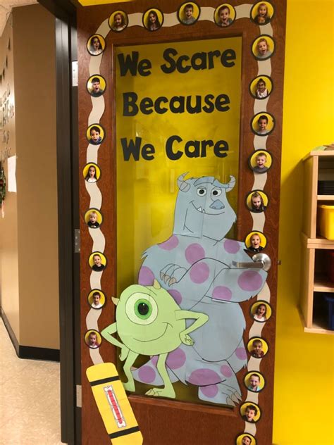 Monster inc classroom door #halloween Monsters Inc Decorations, Preschool Door Decorations ...